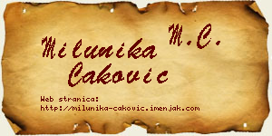 Milunika Caković vizit kartica